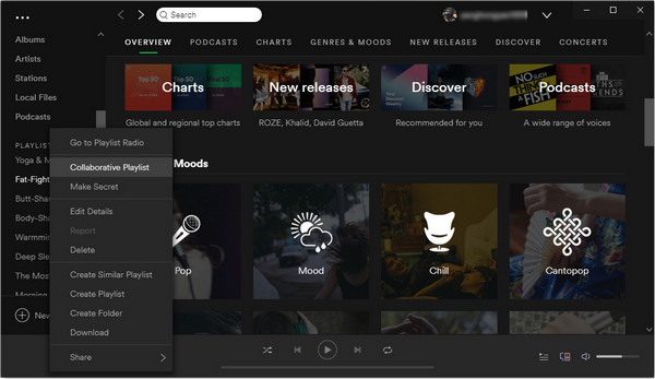 Make a collaborative playlist on Spotify